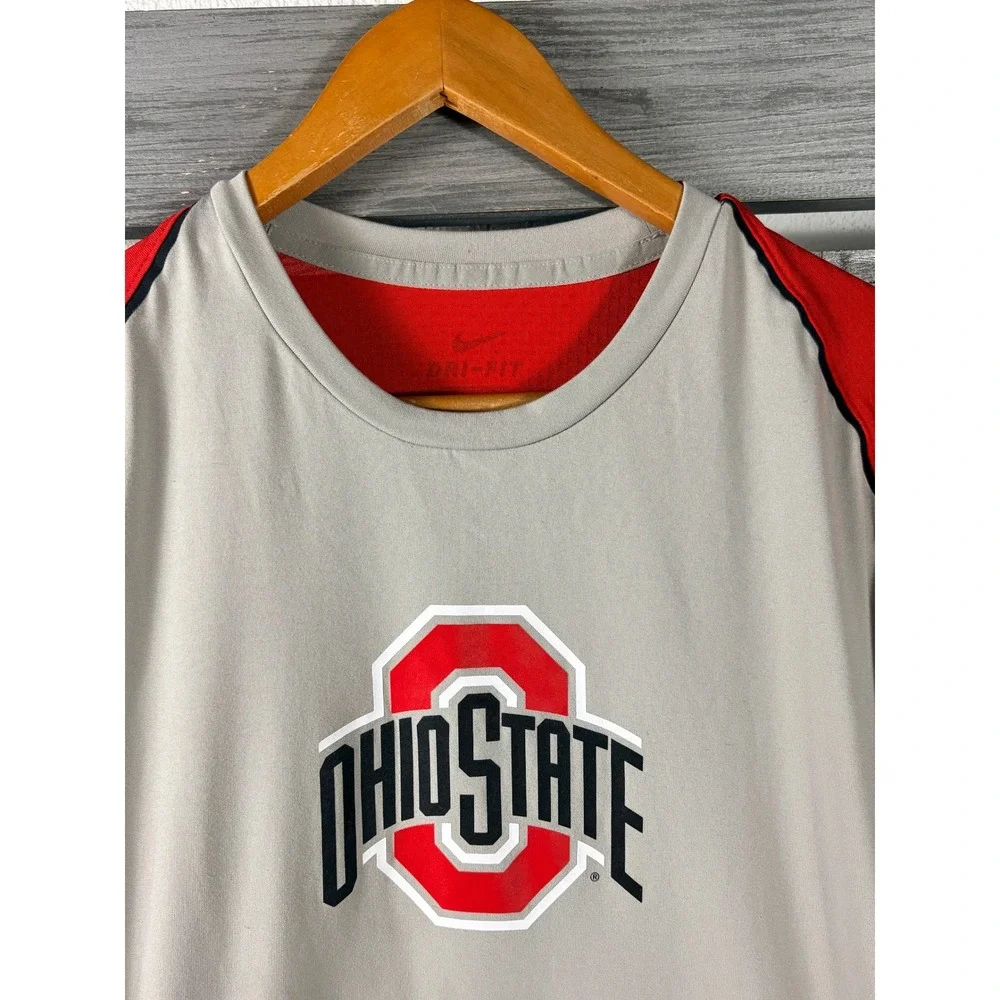 Nike Ohio State Buckeyes Elite Dri-FIT Long Sleeve Shirt Mens Large vtg